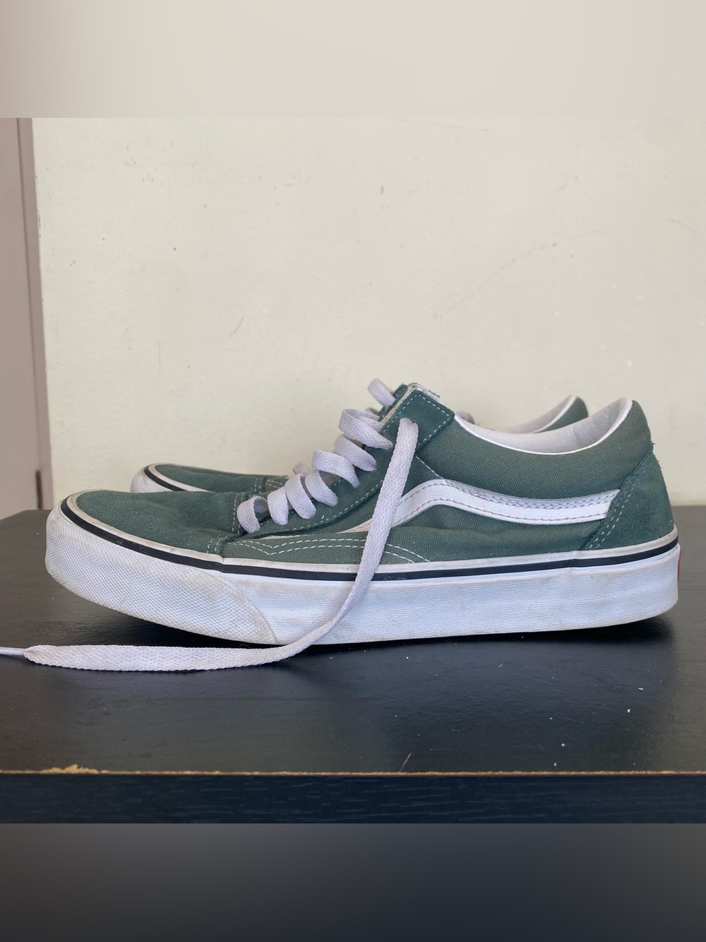 Vans Old Skool Sneakers Green Suede Canvas Men 7.5 Women 9 Shoes Skate Skater